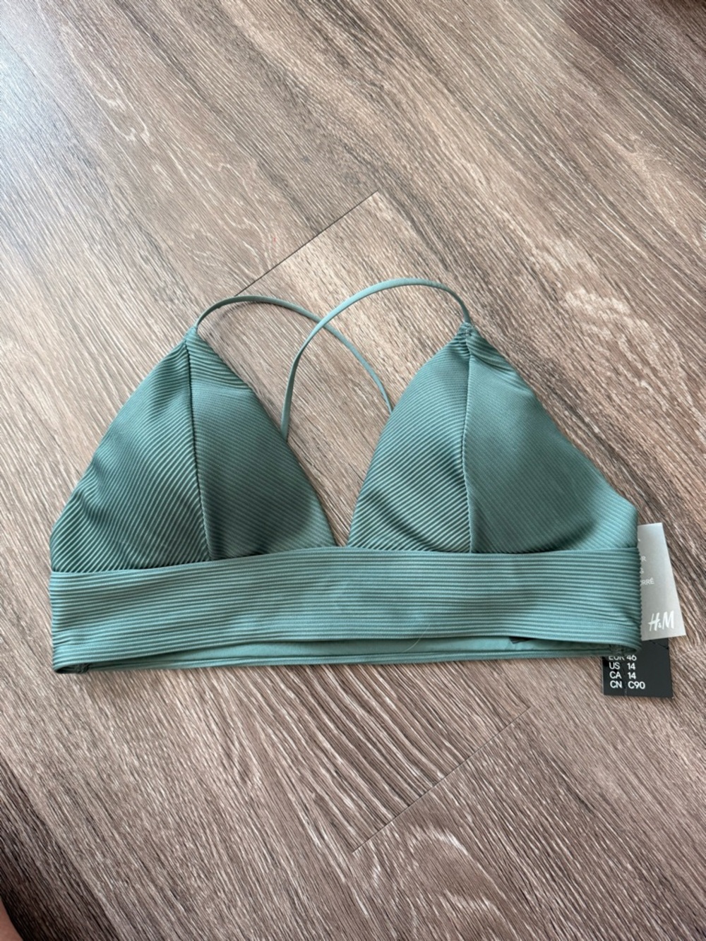 H&M Olive Green Ribbed Bikini Set - Picture 3 of 7